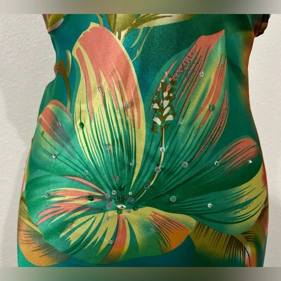 Tony Bowls Paris Tropical Satin Prom Dress - 6 - Multicolored - Used - Picture 5 of 8